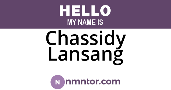 Chassidy Lansang