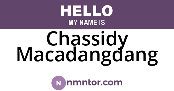 Chassidy Macadangdang