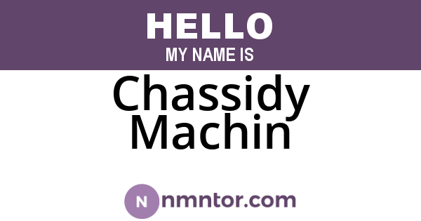 Chassidy Machin