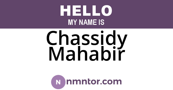 Chassidy Mahabir