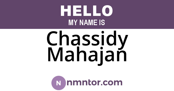 Chassidy Mahajan