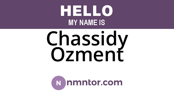 Chassidy Ozment