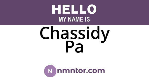 Chassidy Pa