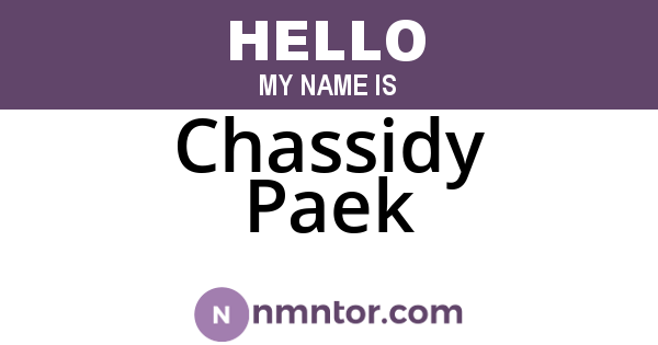 Chassidy Paek