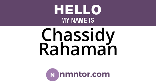 Chassidy Rahaman