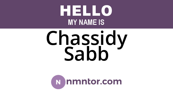 Chassidy Sabb
