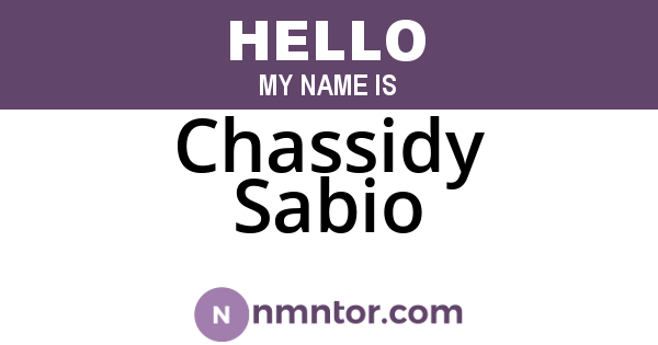Chassidy Sabio