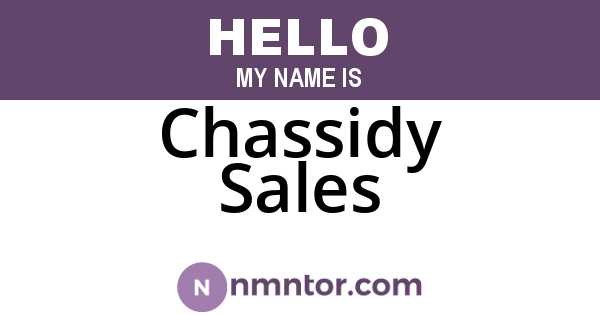 Chassidy Sales