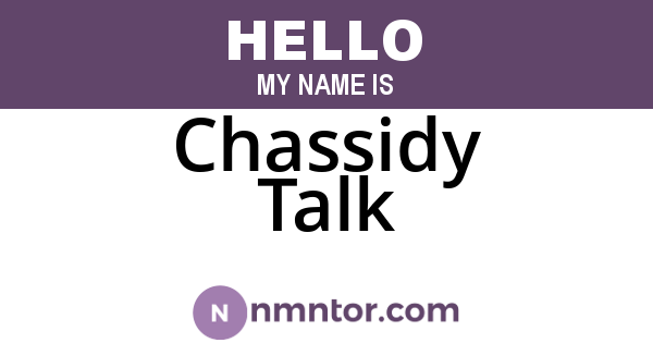 Chassidy Talk