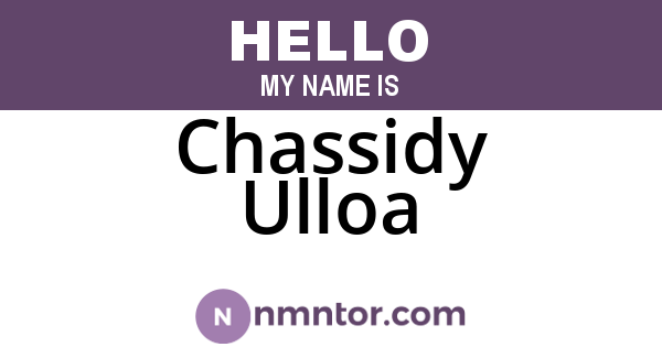 Chassidy Ulloa