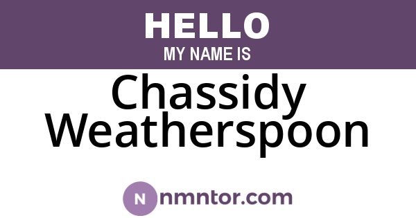 Chassidy Weatherspoon