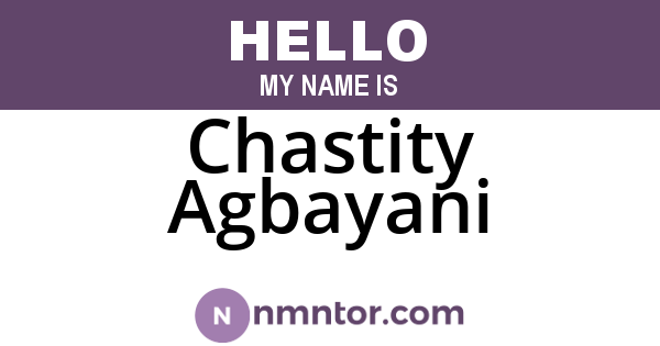 Chastity Agbayani