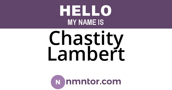 Chastity Lambert
