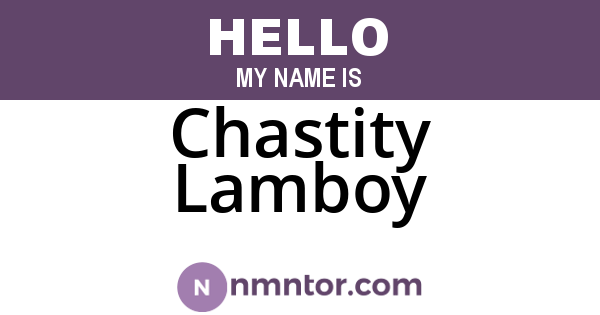 Chastity Lamboy
