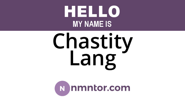 Chastity Lang