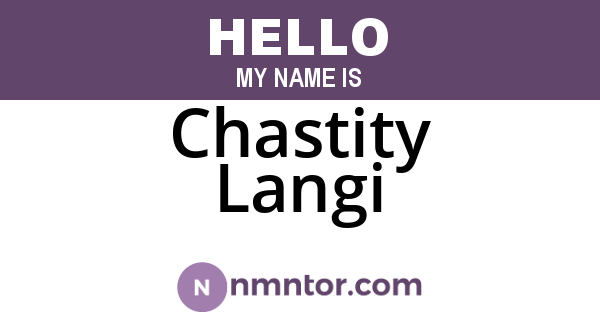 Chastity Langi