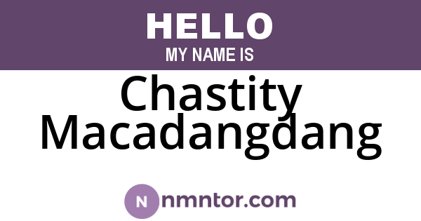 Chastity Macadangdang