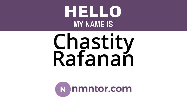 Chastity Rafanan