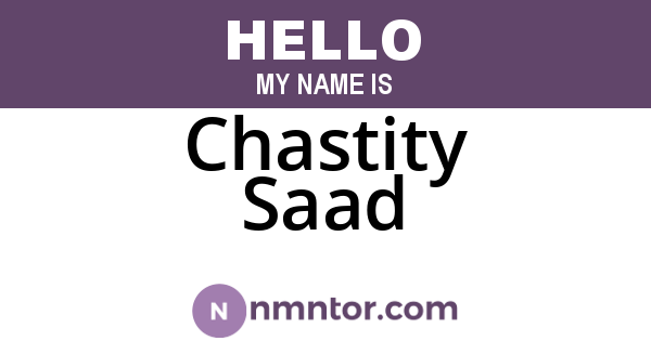 Chastity Saad