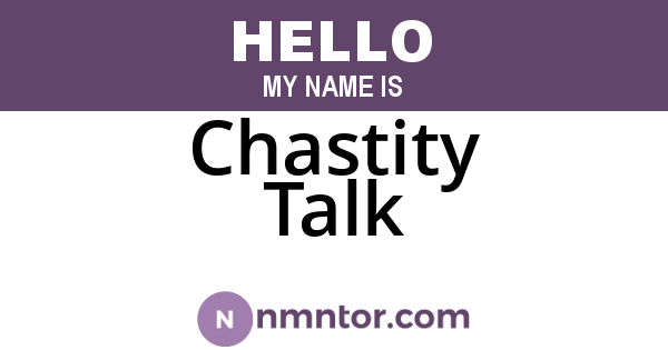 Chastity Talk