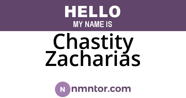 Chastity Zacharias