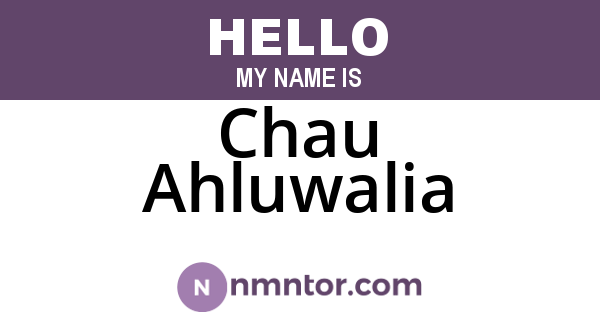Chau Ahluwalia