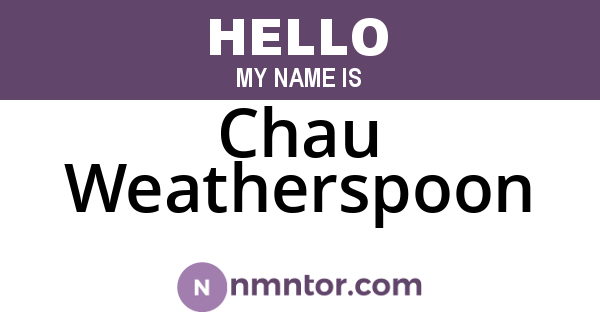 Chau Weatherspoon