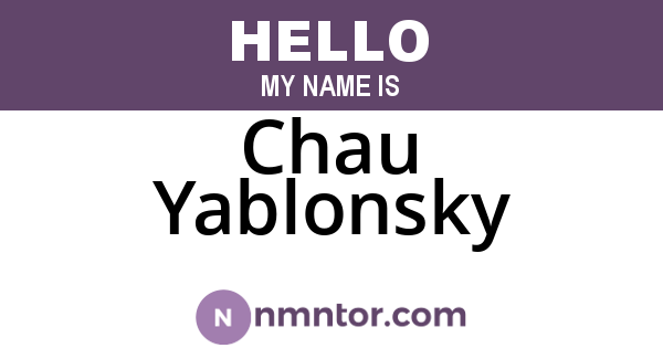Chau Yablonsky