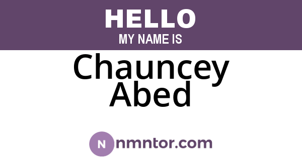 Chauncey Abed