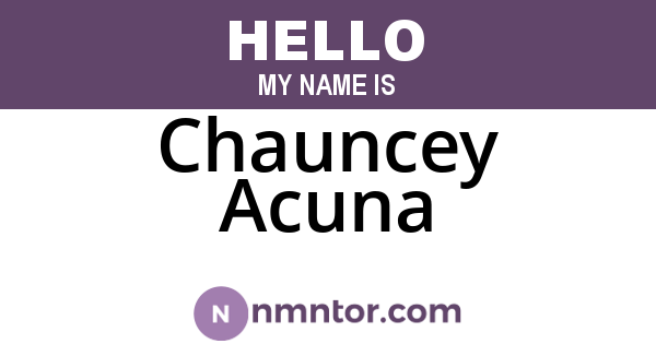 Chauncey Acuna