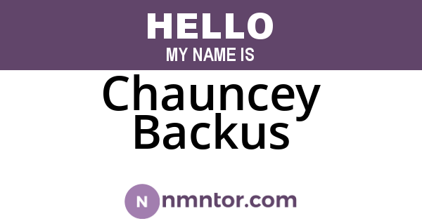 Chauncey Backus
