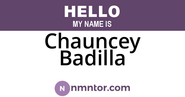 Chauncey Badilla