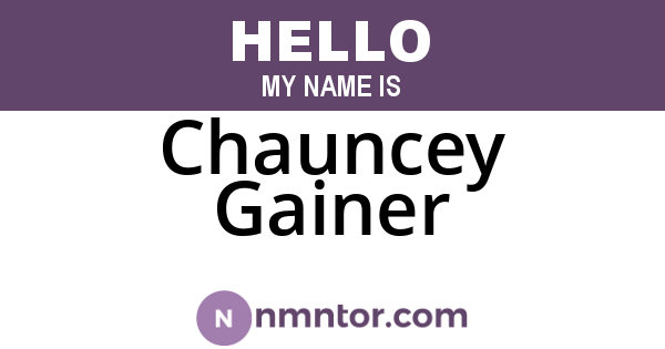 Chauncey Gainer