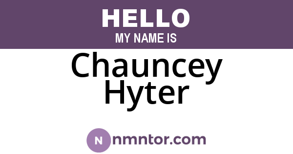 Chauncey Hyter