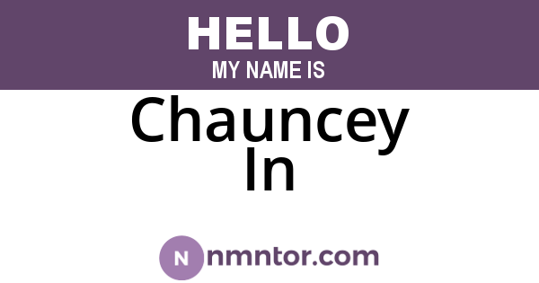 Chauncey In