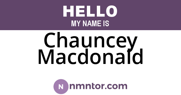 Chauncey Macdonald