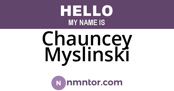 Chauncey Myslinski