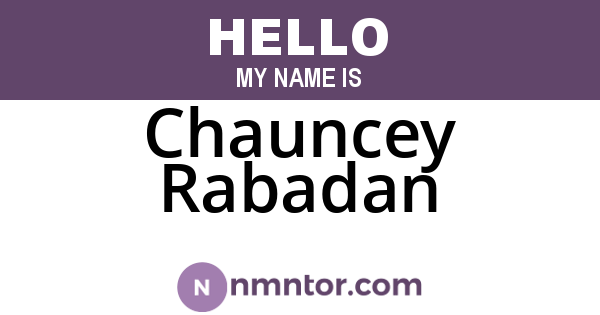 Chauncey Rabadan