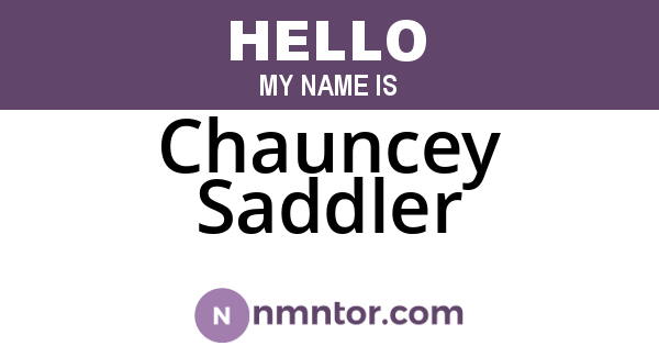 Chauncey Saddler