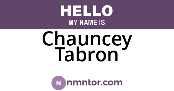 Chauncey Tabron