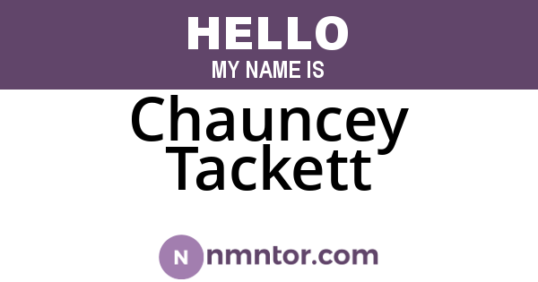 Chauncey Tackett