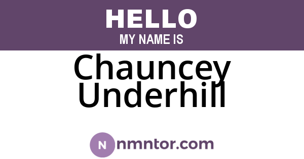 Chauncey Underhill