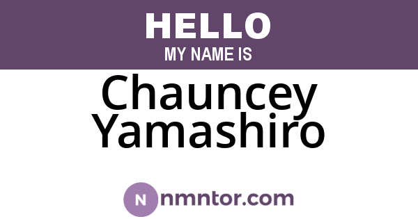Chauncey Yamashiro