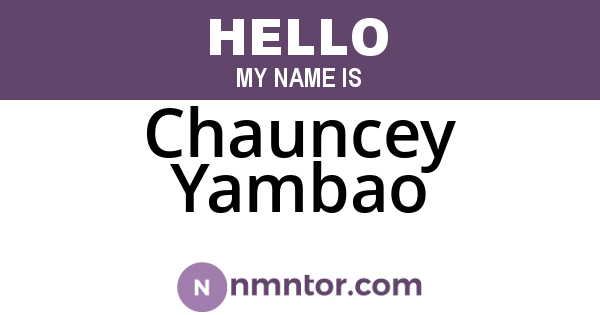 Chauncey Yambao