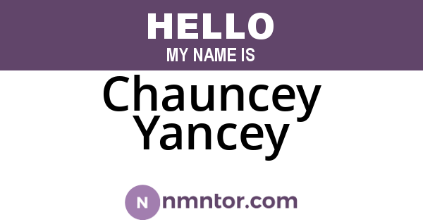 Chauncey Yancey