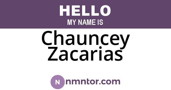Chauncey Zacarias