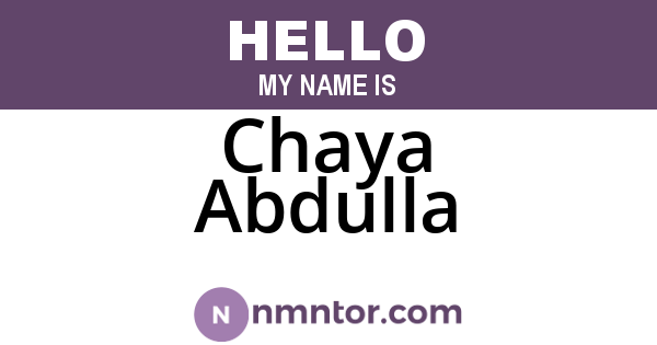 Chaya Abdulla