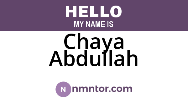 Chaya Abdullah