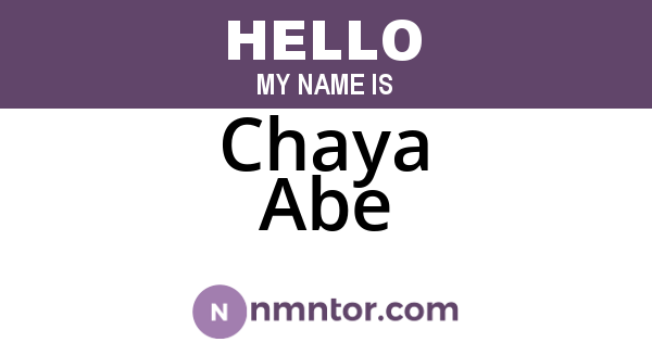 Chaya Abe
