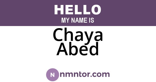 Chaya Abed